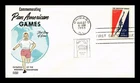 US COVER PAN AMERICAN GAMES CHICAGO AIR MAIL FDC SCOTT C56 FLUEGEL CACHET