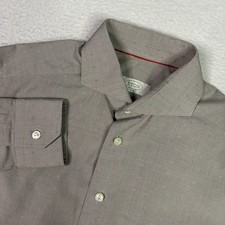 Eton Dress Slim Shirt 15 38 Preppy Work Button Up Spread Collar Geometric Mens