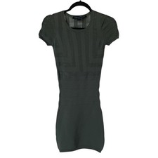 French Connection Dress Size 2 Green Bodycon Knit Mini Women’s Short Sleeve