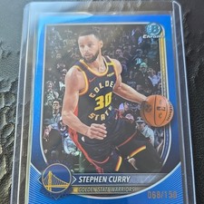 Bowman Chrome Blue Stephen Curry Golden State Warriors Serial #68/150 NBA Card