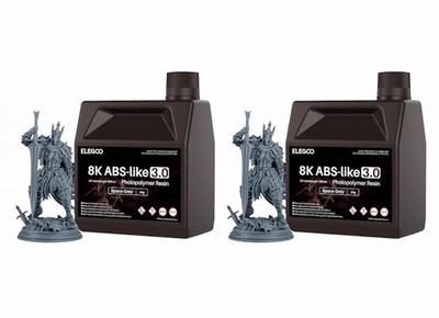 ELEGOO Upgraded 8K ABS-Like 3.0 Resin, High Toughness, Fast Curing 405nm - 2 Pk