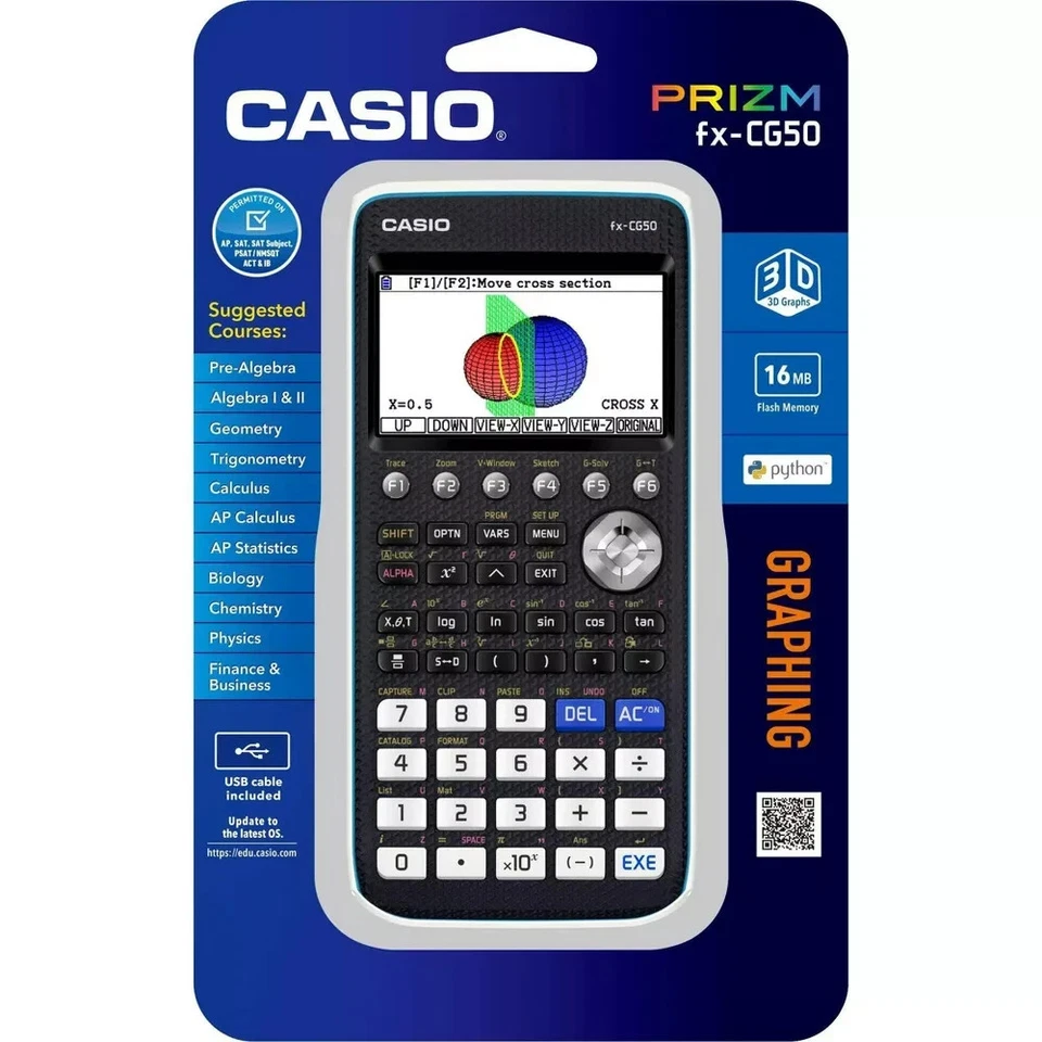 Casio Prizm FX-CG50 High-Resolution 3D Color Graphing Calculator with LCD Screen - Image 3 of 4
