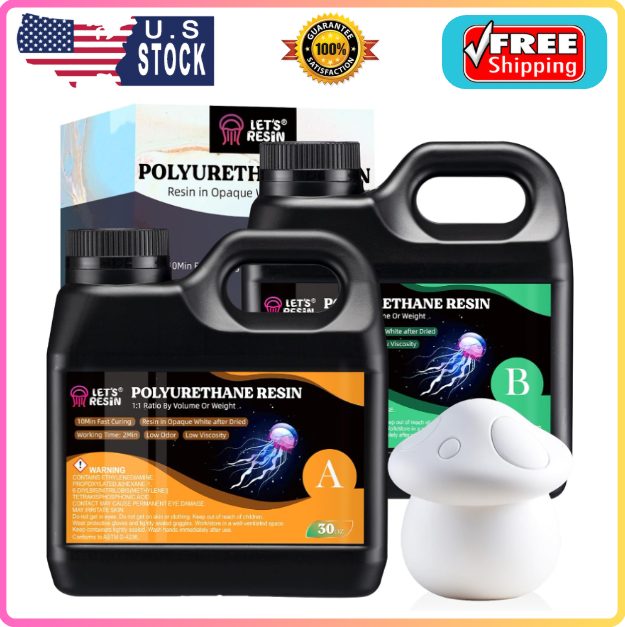 Fast-curing LET'S RESIN 60oz 2-Part Polyurethane Casting Resin Kit