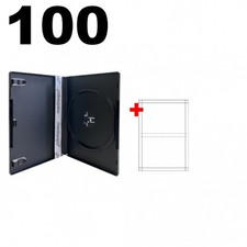 100 PREMIUM STANDARD Black Single DVD Cases 14MM 100 New Material  Inserts