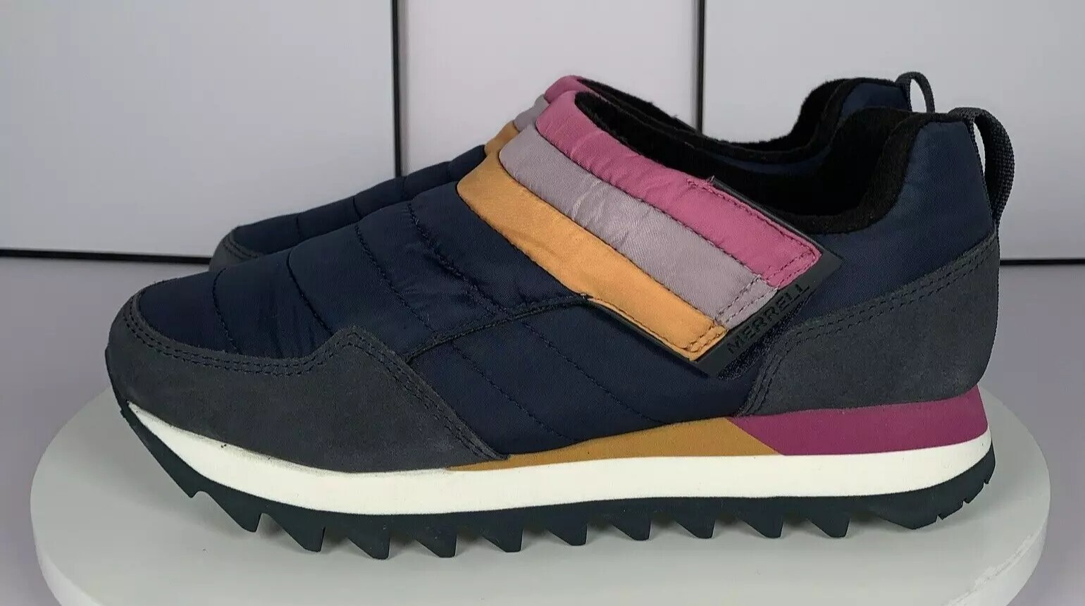 Sneakers Merrell donna Alpine Moc Strap Polar slip on retrò blu navy taglia 8 5 NUOVE!