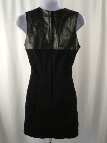 MY TRIBE Women's Black Leather Panel Sleeveless Dress Sz S - Picture 5 of 6