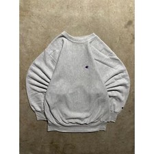 Vintage 1990's Heather Gray Champion Reverse Weave Large USA Made Heavyweight