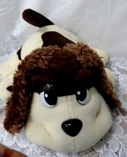 Vtg Pound Puppy Barks Wags Tail 10" Heart Collar Tag WORKS Happy Plush Dog