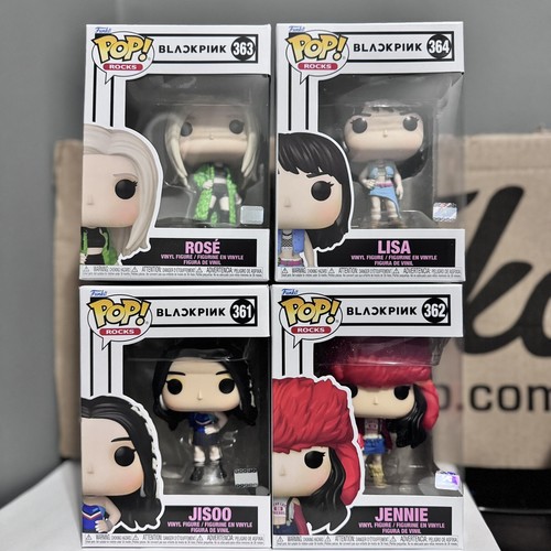 BlackPink Funko Pop Set of 4 JENNIE JISOO LISA ROSE *NEW* With Protectors - 第 2/7 張圖片