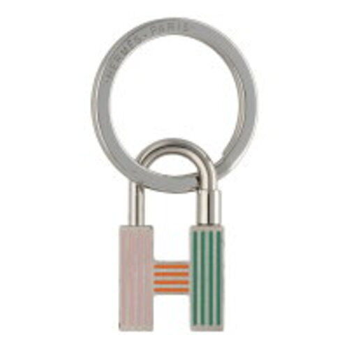 HERMES Cadena Charm Vorhängeschloss Quiz Regenbogen silber bunt Schlüsselanhänger Taschenanhänger JP - Bild 1 von 6