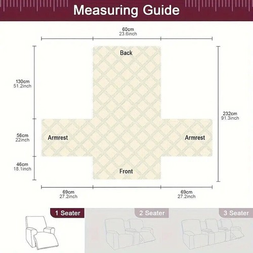 Single Recliner Chair Cover Non Slip Sofa Slipcover Protector For Lazy Boy Sofa - Picture 2 of 6