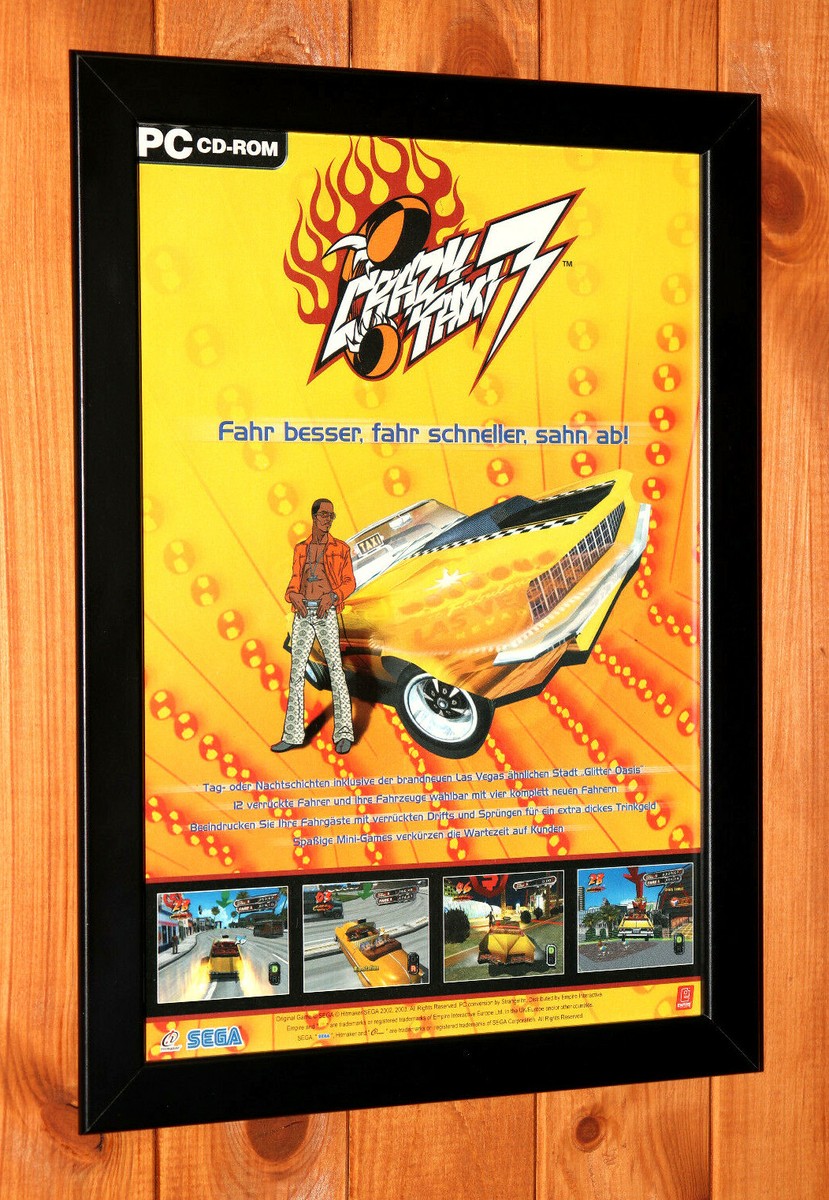 2003 Crazy Taxi 3 High Roller Xbox Rare Old Promo Poster