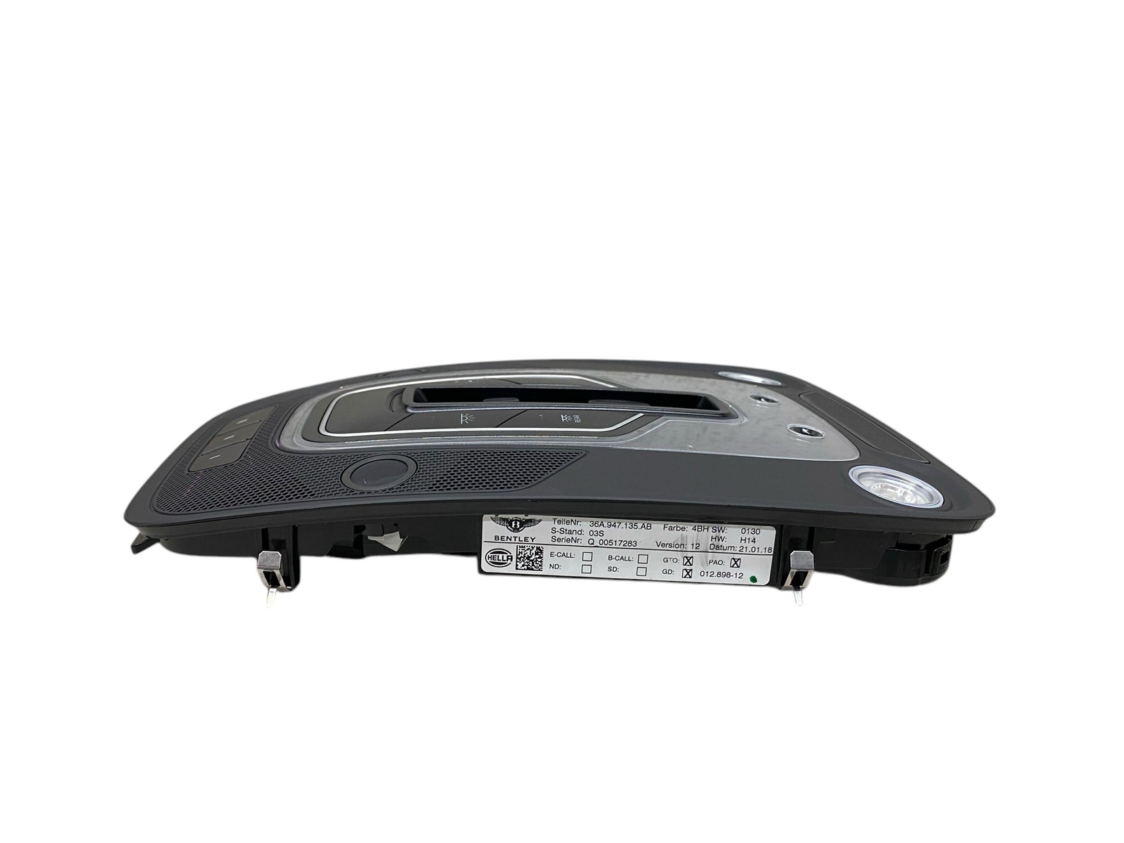 16 - 20 BENTLEY BENTAYGA OEM FRONT OVERHEAD ROOF CONSOLE READING DOME LIGHT LAMP