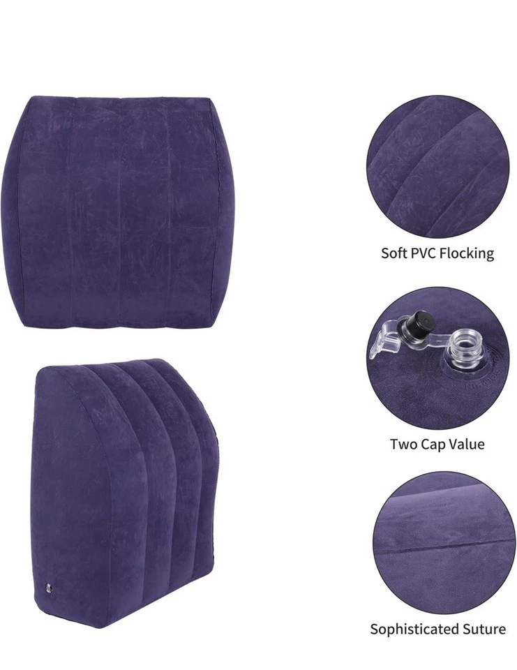Almohada de cuña inflable XL azul para viajes y uso doméstico/camping/quirúrgico  Foto 4 de 4
