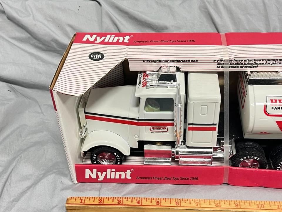 NYLINT HESSTON AGCO Lubricants Trans Tanker Semi Truck Pressed Steel NIB RARE! - Image 2 of 4