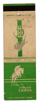 THE STEEPLE CHASE matchbook matchcover - HORSE - HOTEL - ST. LOUIS, MISSOURI