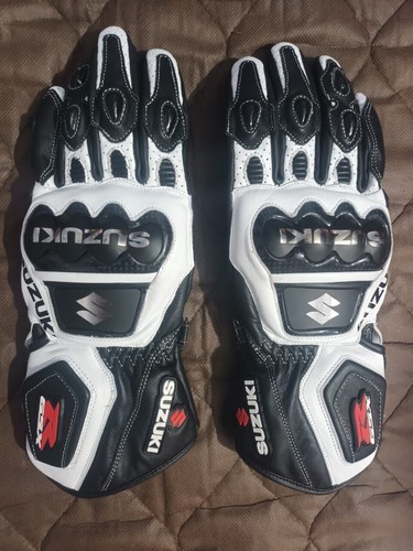 Suzuki motorbike/moto cowhide leather racing gloves - Foto 2 di 5