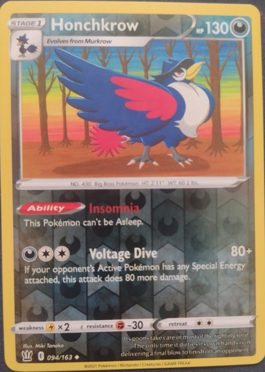 Honchkrow 94/163 Reverse Holo Pokémon Battle Styles