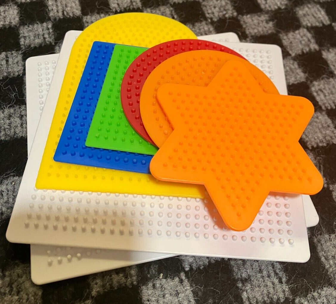 Perler Ikea Bead HUGE LOT Bucket Bags Peg Boards Many Shapes Rainbow Black  White