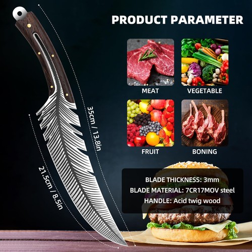 VCXOX Professional Chef Knives Sharp Feather Boning Knife Hand Forged Knife H... - Picture 6 of 6