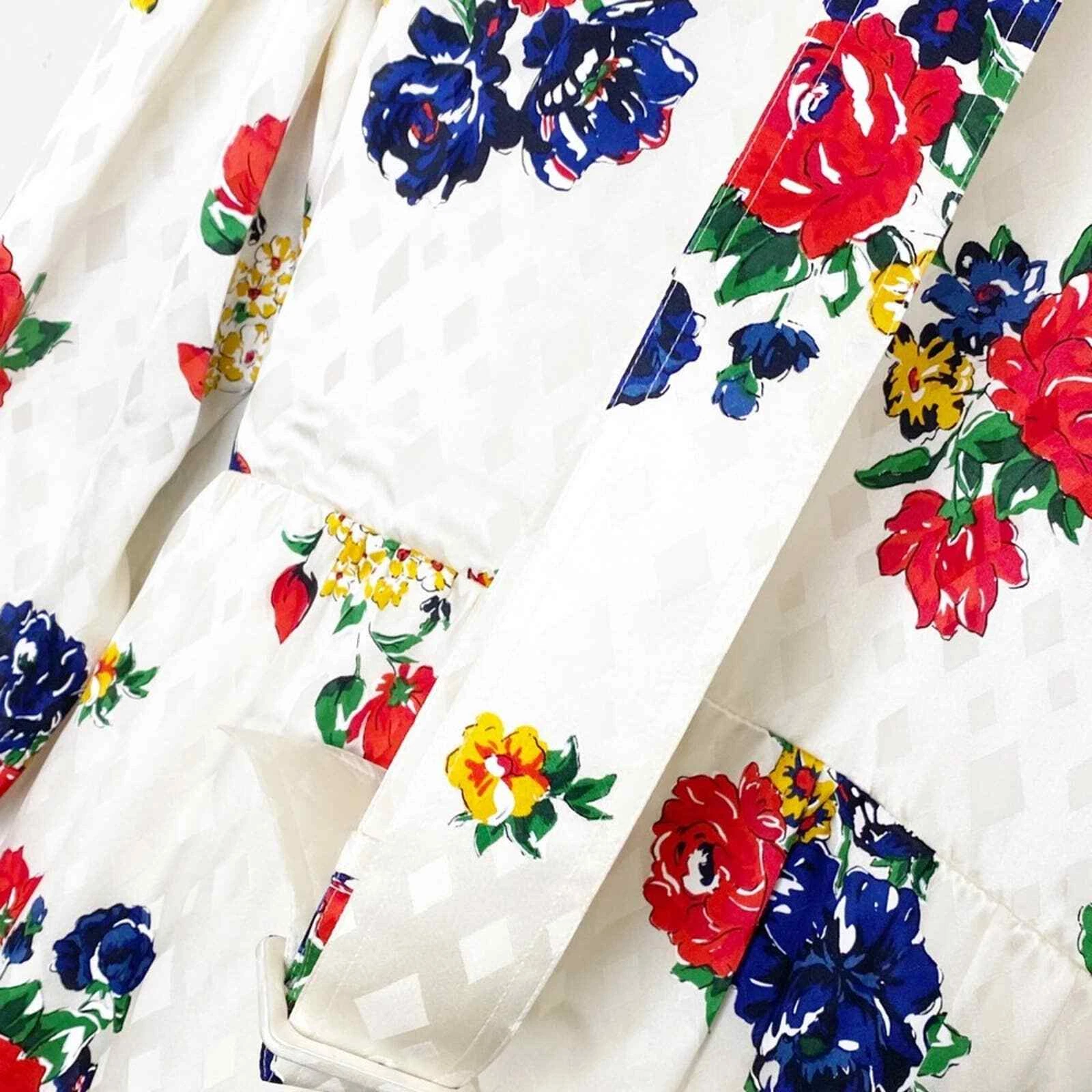 Abito donna Tory Burch 8 cinture stampa floreale seta raso jacquard dress