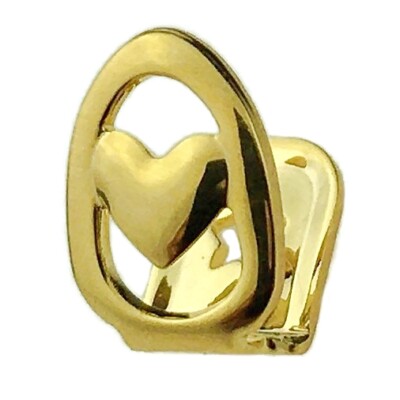 Open Face Heart Grillz Cap 14k Gold Plated Hip Hop Single Tooth w/ Teeth Mold