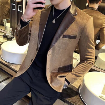 Men's Casual Blazers Coat Formal Dress Two Button Jacket Spring