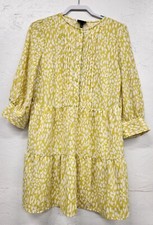 WHO WHAT WEAR CITRUS LEOPARD TIERED DRESS WOMENS Small
