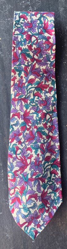Rhode Royce Floral Design Neck Tie Cotton  54” x 3 1/2”