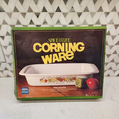 Corning Ware Spice of Life Le Romarin Open Oven Roaster HTF A-21-8 12''x10''. NEW 