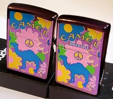 FUNDA ABYSS CAMEL ZIPPO Flower Power circonita 1016 edición limitada 50 HECHA 🌼 púrpura