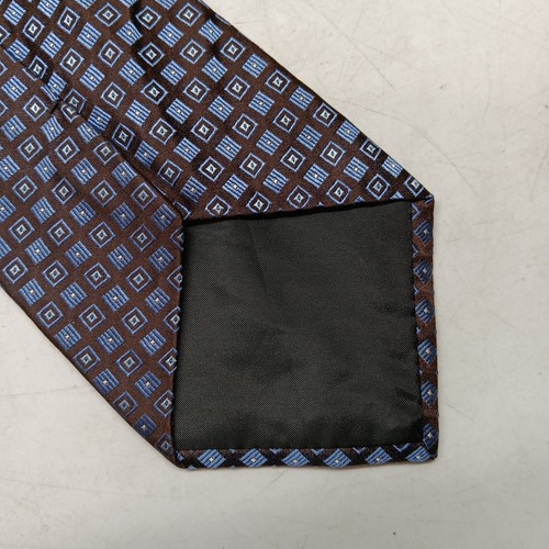 GEOFFREY BEENE Handmade 100% Silk Tie Men's Blue Brown Black Necktie - Imagen 6 de 6