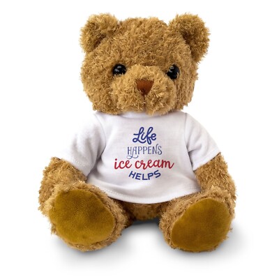 NEU - LIFE HAPPENS, EISCREME HILFT - Teddybär - süß - lustiges Geschenk