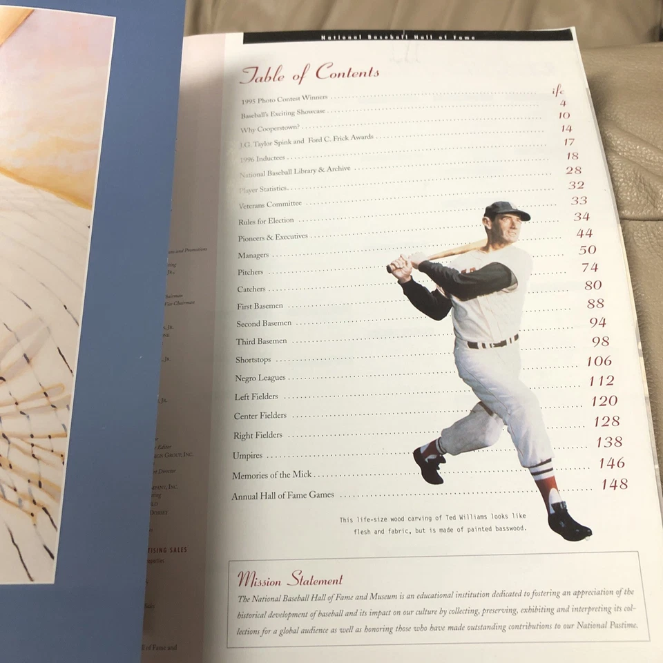 National baseball Hall Of Fame Official Program Magazine. Cooperstown NY~ 1996 - Image 3 of 4
