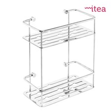 Cestello Portaoggetti A 2 Ripiani Rettangolare Acciaio Inox Serie Inox Metaform