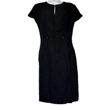 boss dimondi Black Cap Sleeve virgin wool pencil Cocktail dress Size 6