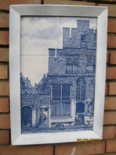 Originales Delfter Fliesen-Kachelbild 6 Kacheln gerahmt selten