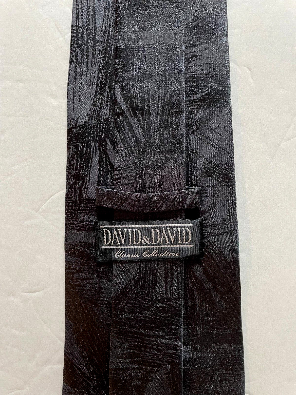 Solid Gray Silk Tie - image 6