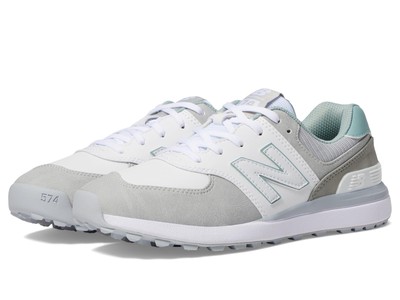 New Balance Women's 574 Greens v2 Golf Shoe, White/Grey, 7.5