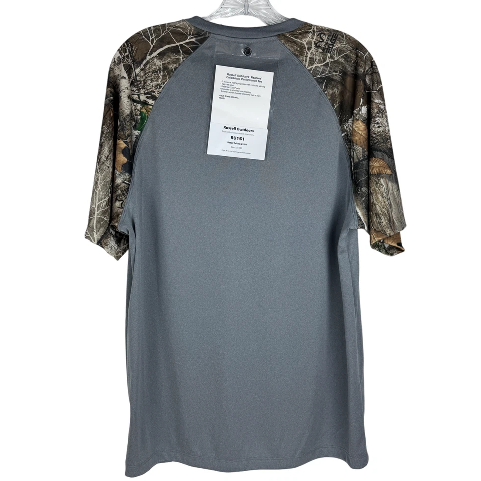 Russell Outdoors Realtree Colorblock Camo Tee Men's Size L Short Sleeve Hunting - Image 2 of 4