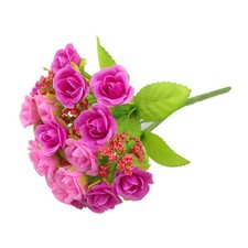 21 Heads Artificial Small Rose Silk Flowers for Wedding Bunch Bouquet Home Decor