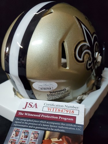 NEW ORLEANS SAINTS MARQUES COLSTON SIGNED SPEED MINI HELMET JSA COA - Picture 2 of 3
