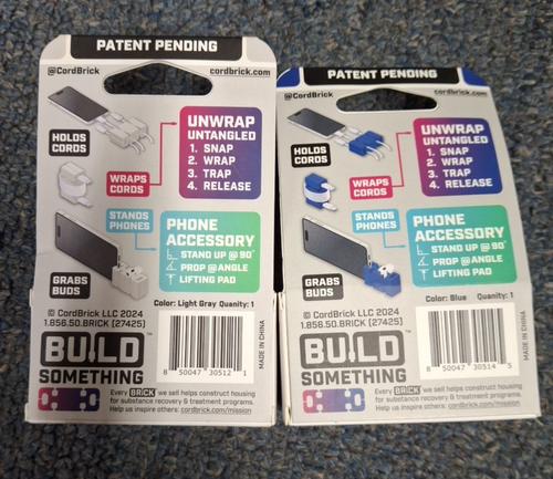 Cord Brick Weighted Cord Holders - You get 2 Blue and White - Afbeelding 3 van 3