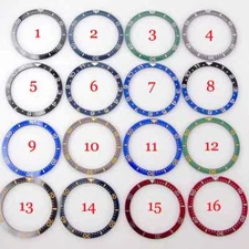 Flat 38mm*31.5mm Ceramic Watch Bezel Blue Red Green Black Insert fit SKX007 GMT