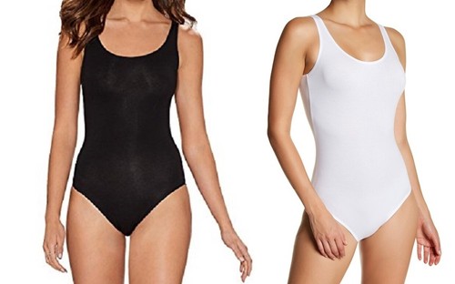 2-Pack Felina Tank Bodysuit Cotton Stretch Black & White Size S,M ~NIP