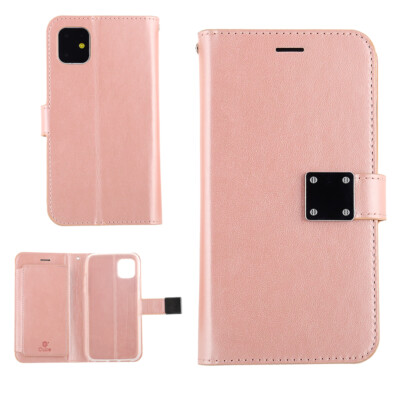 For Apple iPhone - Premium Leather Bi-Fold Flip Card Wallet Cover Case ROSE GOLD