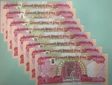 300,000 New Iraqi Dinar - 12 UNCirculated 25K Banknotes of Iraq Currency NEW IQD