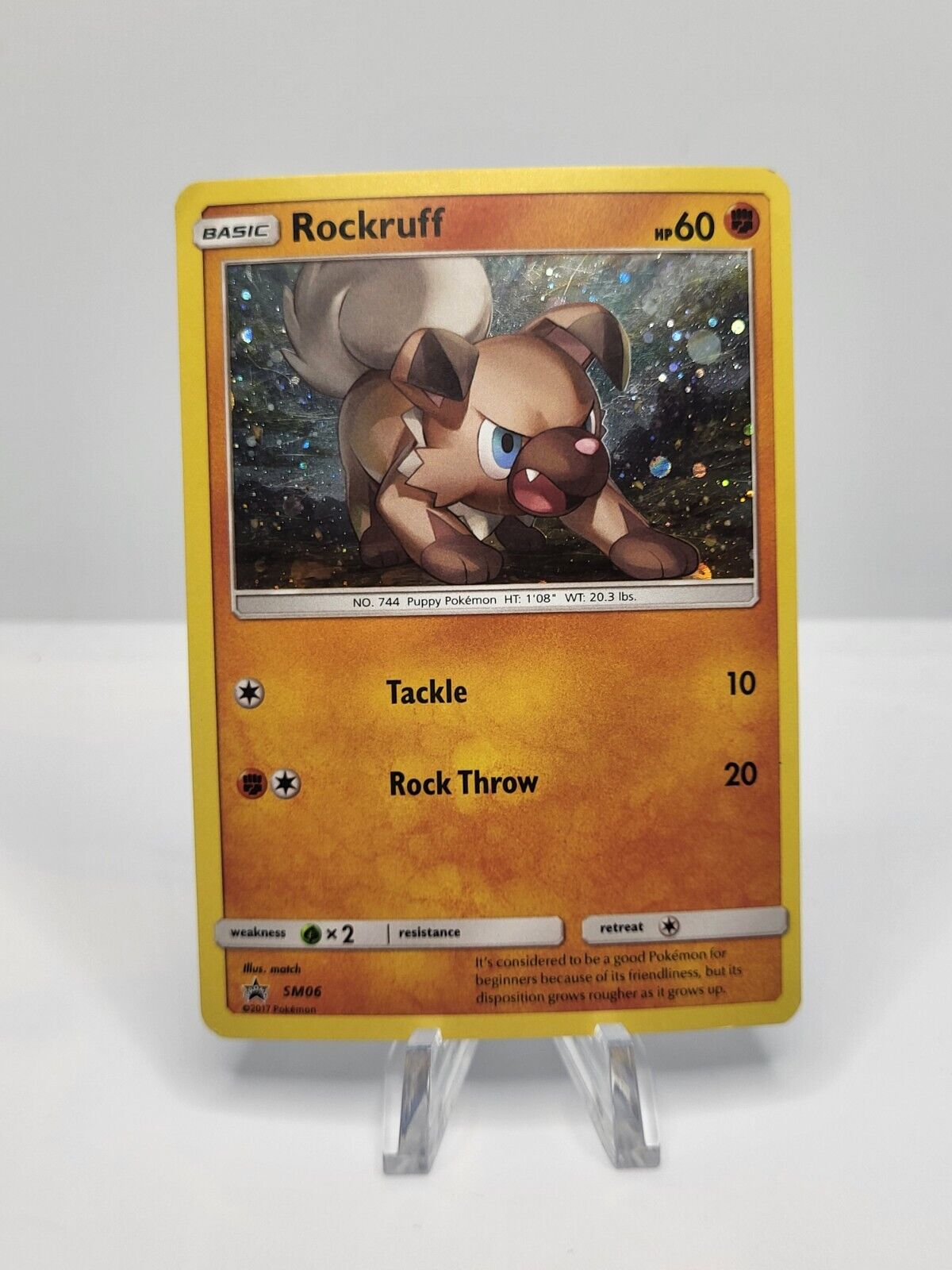 Pokémon TCG Rockruff SM Black Star Promo SM06 Holo Promo