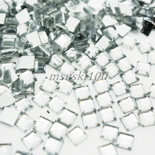 1000 SQUARE Rhinestones Acrylic Gem Flat back 3d nail art craft bling decoration - Picture 3 of 17