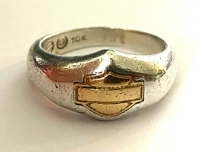 ▢▢MOD▢▢Harley-Davidson　　925　　10K　　リング Harley Davidson Logo Sterling Silver 925 10k Gold MOD Ring
